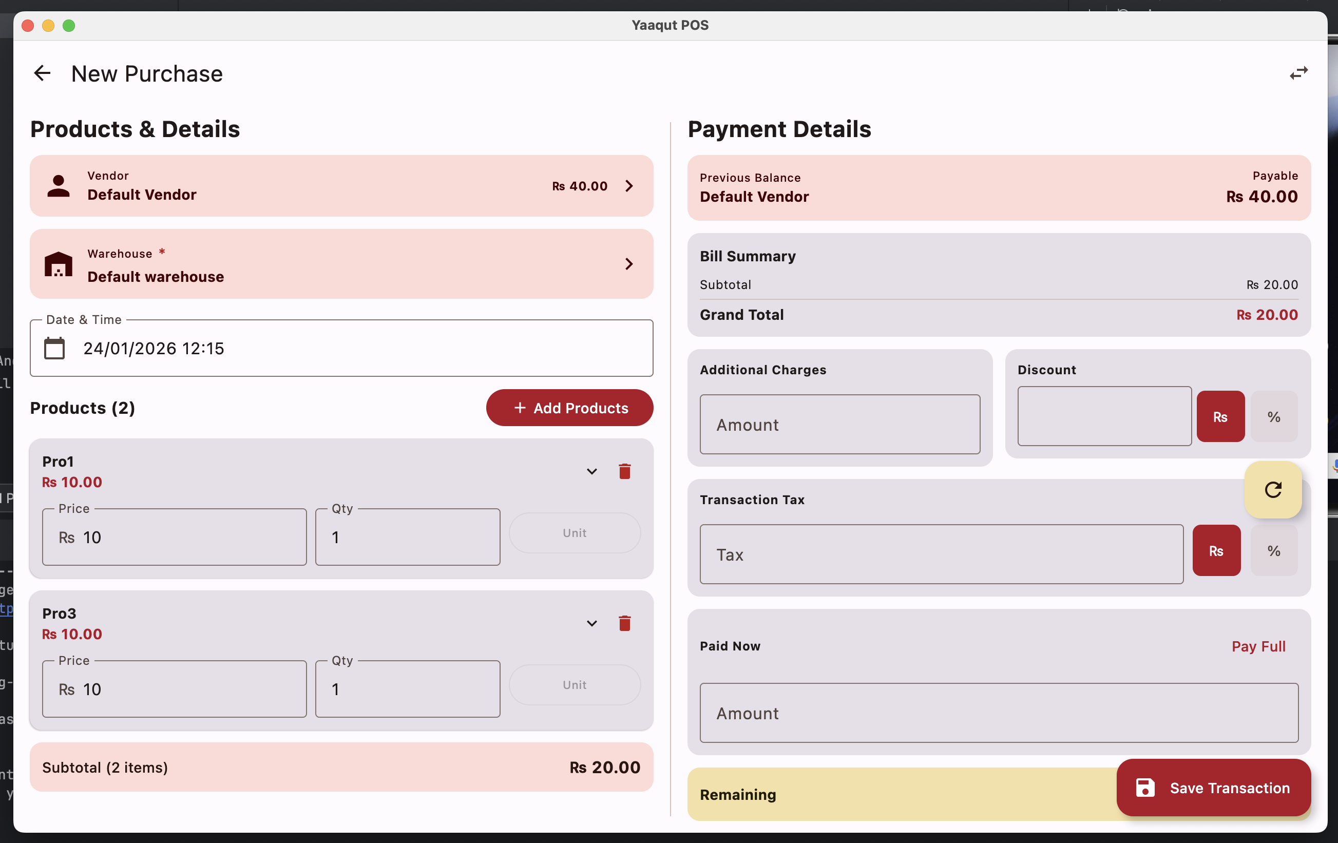 Yaaqut POS Desktop Screenshot 4